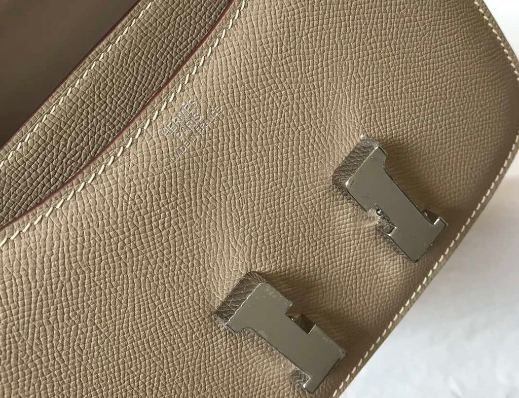 Hermes Constance Shoulder Bags Epsom Leather Silver H28415
