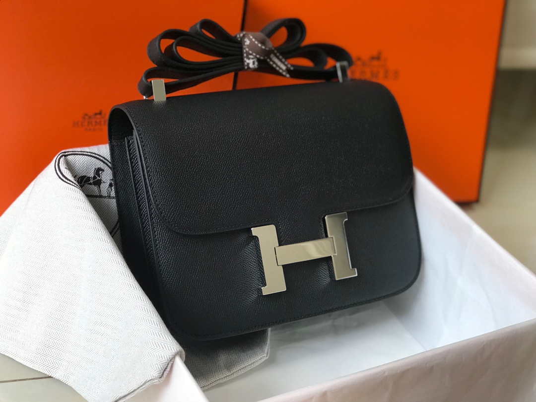 Hermes Constance Shoulder Bags Epsom Leather Silver H28416 - 18CM - View 4