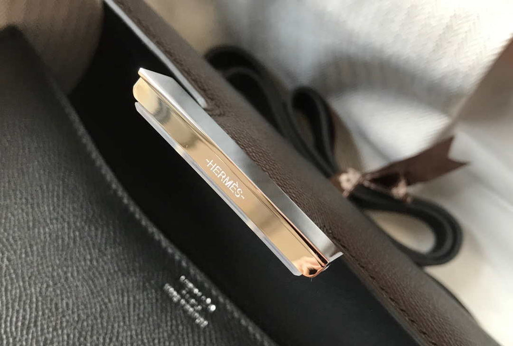 Hermes Constance Shoulder Bags Epsom Leather Silver H28416
