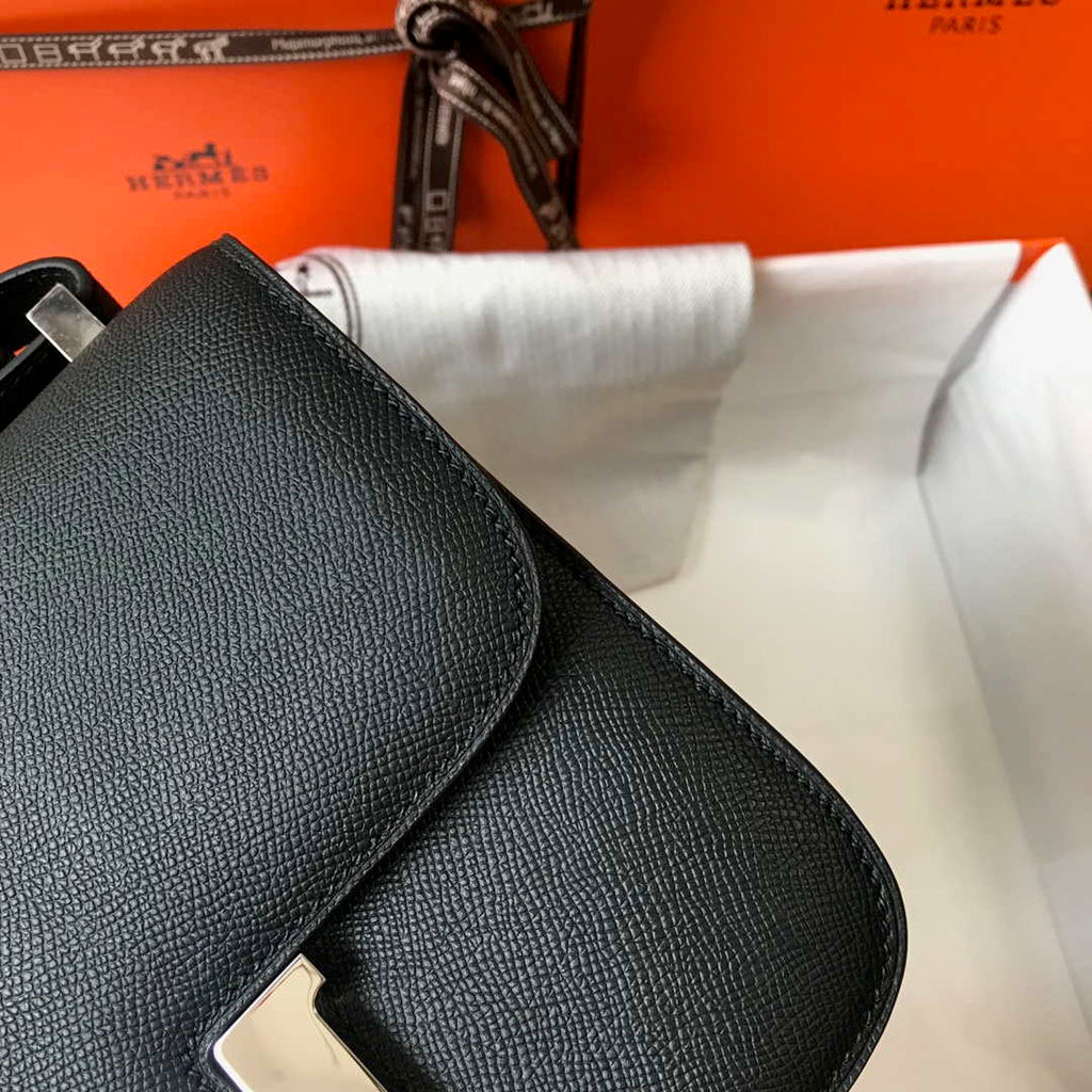 Hermes Constance Shoulder Bags Epsom Leather Silver H28416