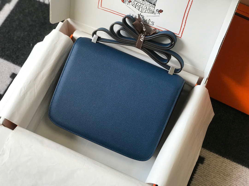 Hermes Constance Shoulder Bags Epsom Leather Silver H28417
