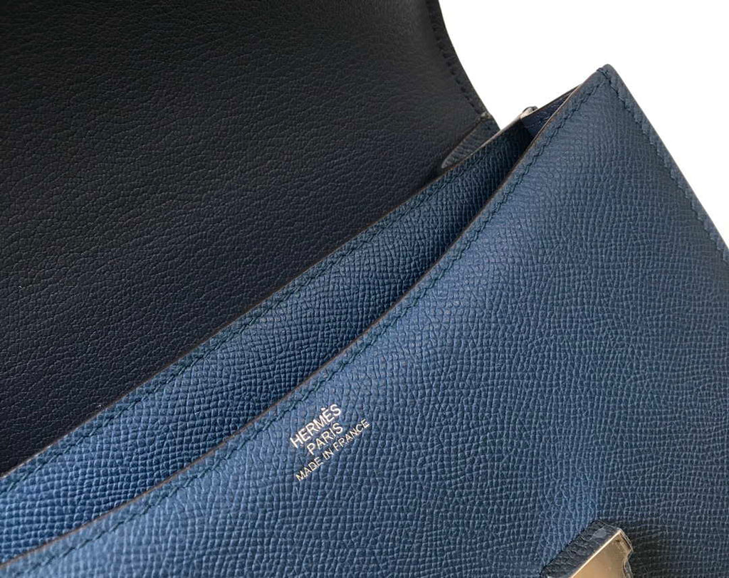 Hermes Constance Shoulder Bags Epsom Leather Silver H28417
