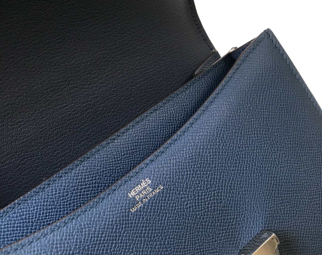 Hermes Constance Shoulder Bags Epsom Leather Silver H28417
