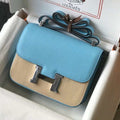 Hermes Constance Shoulder Bags Epsom Leather Silver H28418 - 18CM - View 1