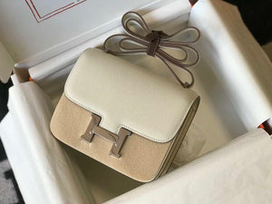 Hermes Constance Shoulder Bags Epsom Leather Silver H28419 - 18CM - View 1
