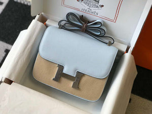 Hermes Constance Shoulder Bags Epsom Leather Silver H28420 - 18CM - View 1