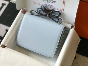 Hermes Constance Shoulder Bags Epsom Leather Silver H28420 - 18CM - View 2