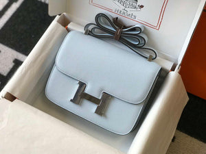 Hermes Constance Shoulder Bags Epsom Leather Silver H28420 - 18CM - View 3