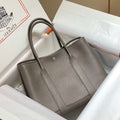 Hermes Dark Gray Togo Medium Garden Party 36cm Bag H239059 - Default Title - View 1