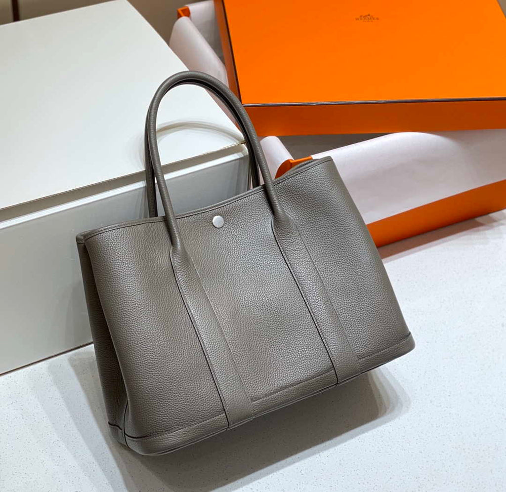 Hermes Dark Gray Togo Medium Garden Party 36cm Bag H239059