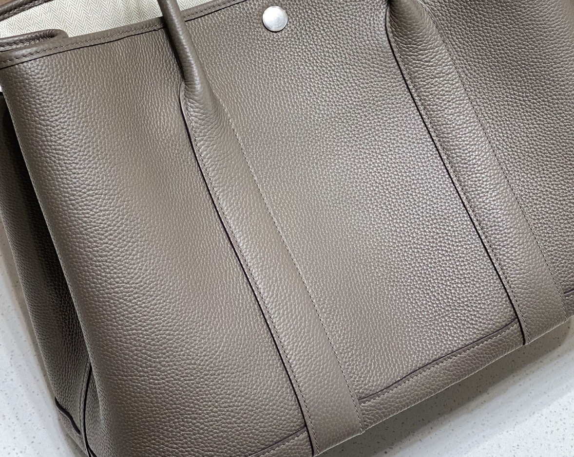 Hermes Dark Gray Togo Medium Garden Party 36cm Bag H239059 - Default Title - View 4