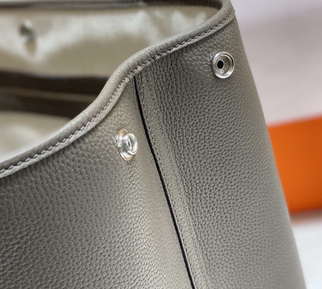 Hermes Dark Gray Togo Medium Garden Party 36cm Bag H239059 - Default Title - View 7