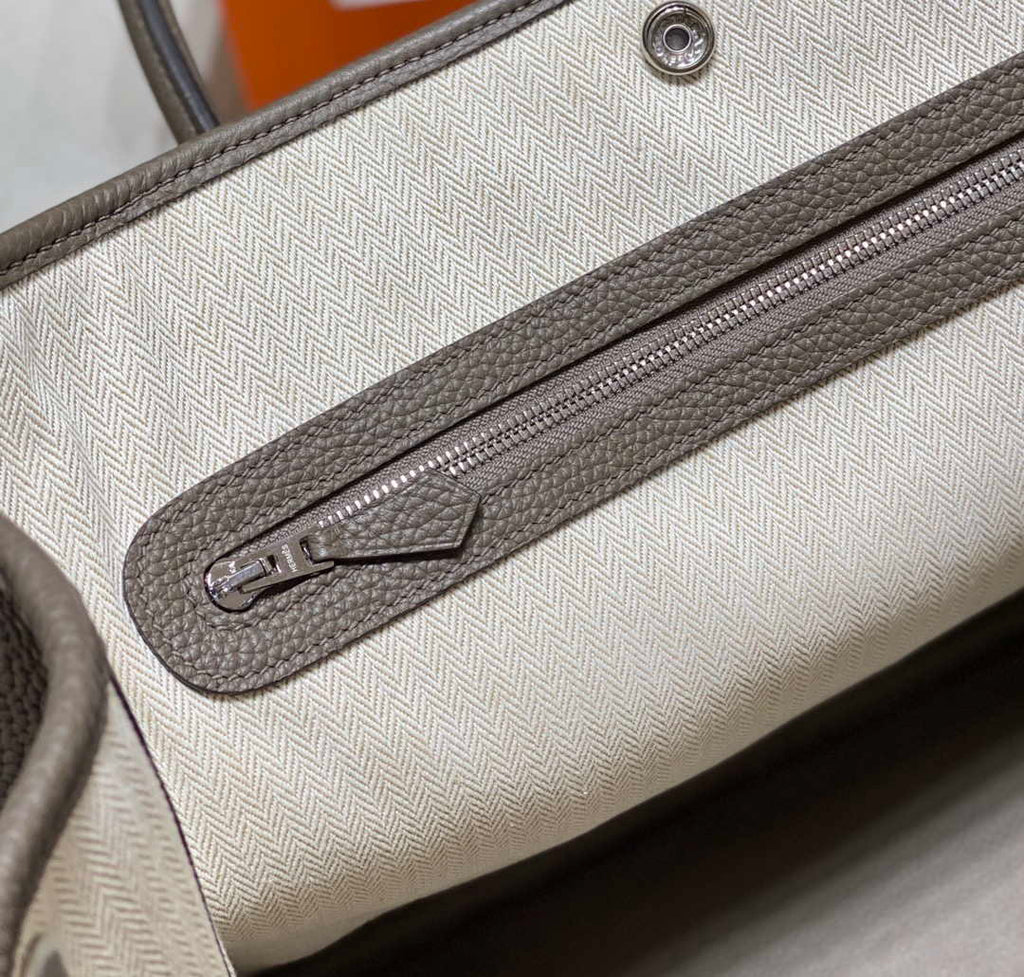 Hermes Dark Gray Togo Medium Garden Party 36cm Bag H239059