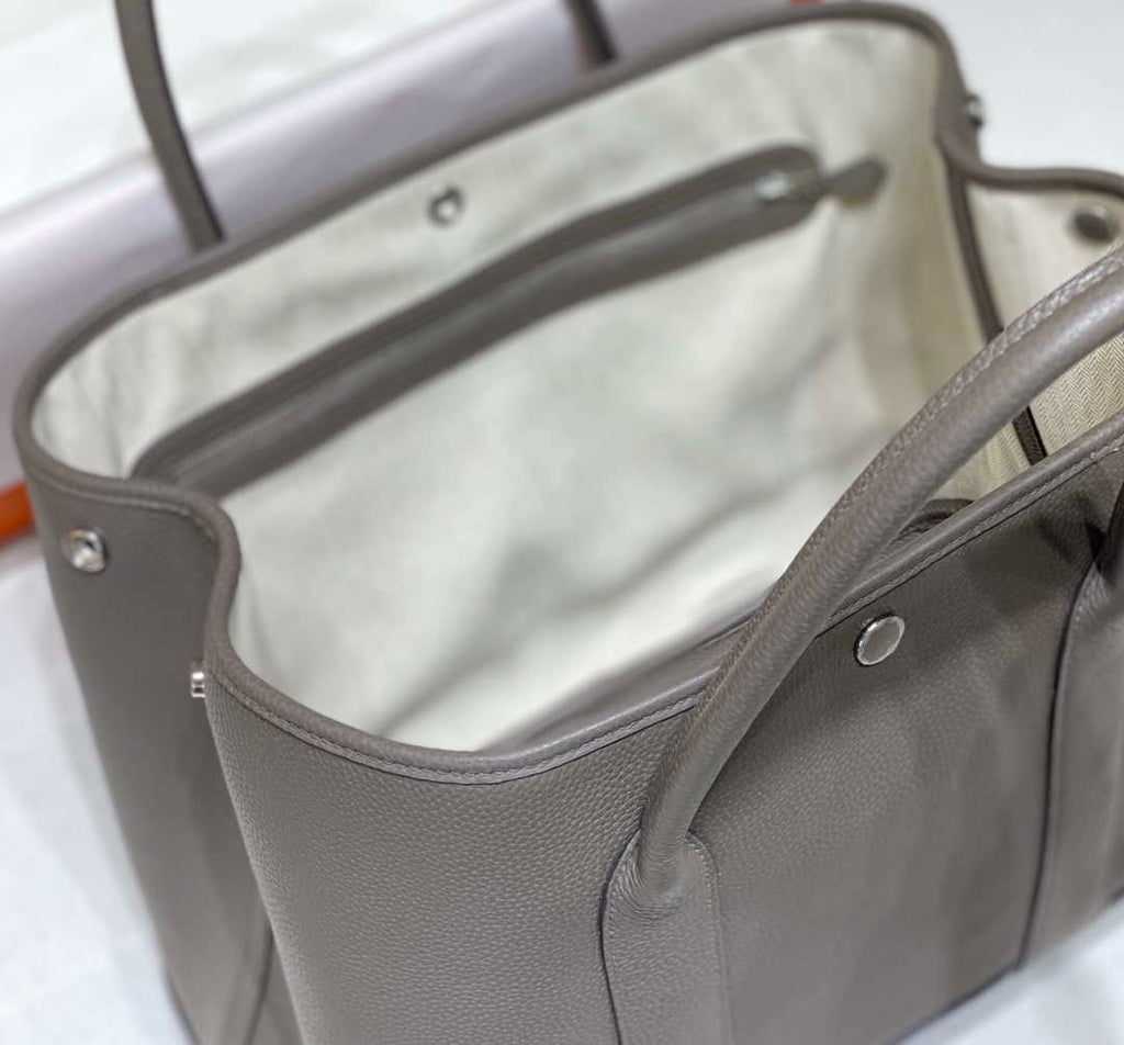 Hermes Dark Gray Togo Medium Garden Party 36cm Bag H239059