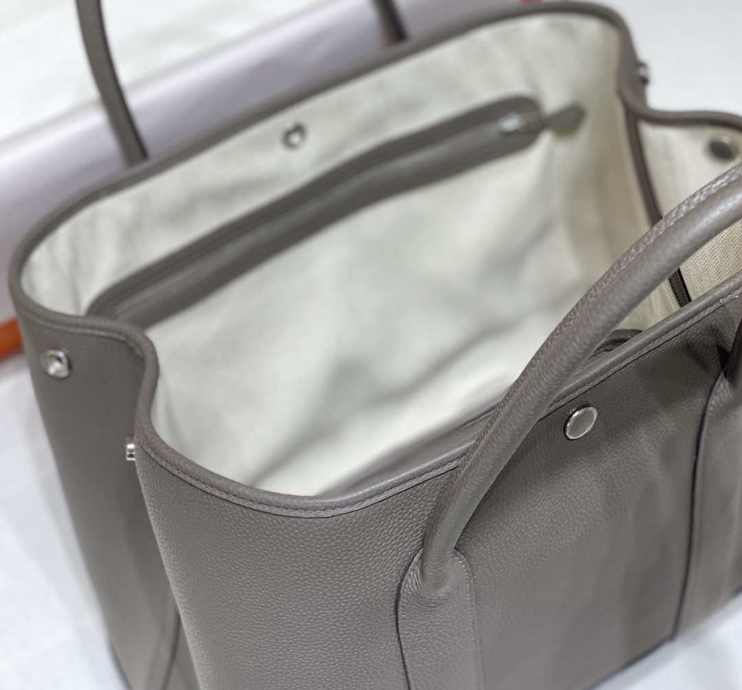 Hermes Dark Gray Togo Medium Garden Party 36cm Bag H239059