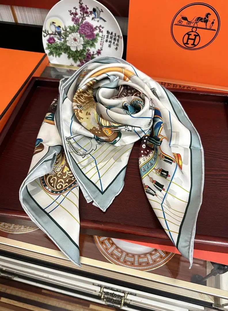 Hermes Dressage Tressage Scarves Fashion 90 Scarf H22820