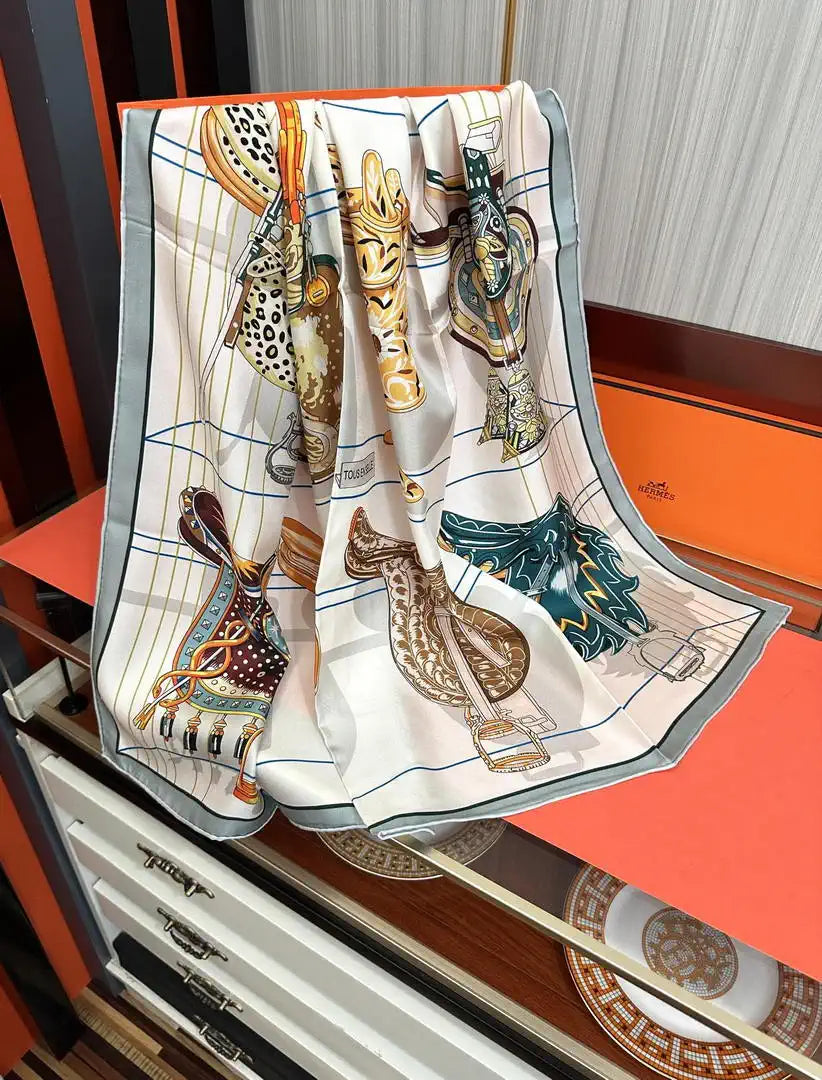 Hermes Dressage Tressage Scarves Fashion 90 Scarf H22820