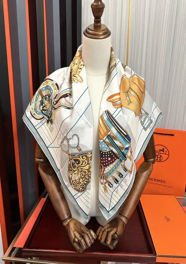 Hermes Dressage Tressage Scarves Fashion 90 Scarf H22820