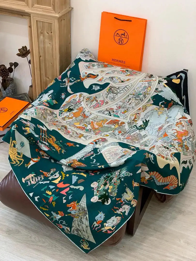 Hermes Dressage Tressage Scarves Fashion 140 Scarf H22845