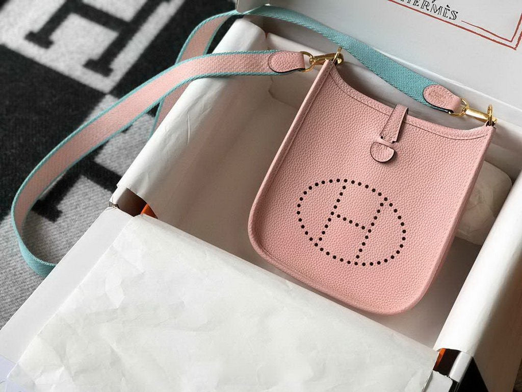 Hermes Evelyne Bag Designer Hermes Mini Crossbody Bag 20380 Gold Pink