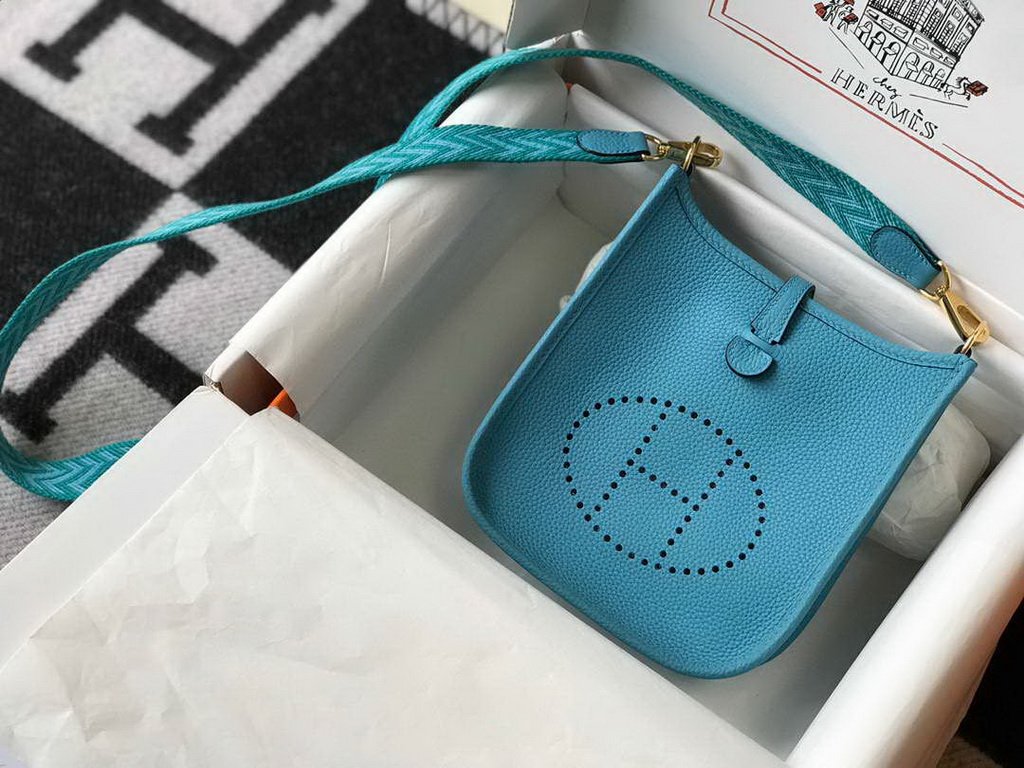 Hermes Evelyne Bag Designer Hermes Mini Crossbody Bag 20381 Gold Blue