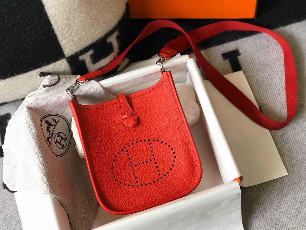 Hermes Evelyne Bag Hermes Mini Crossbody Bag 20410 Silver Buckle Red