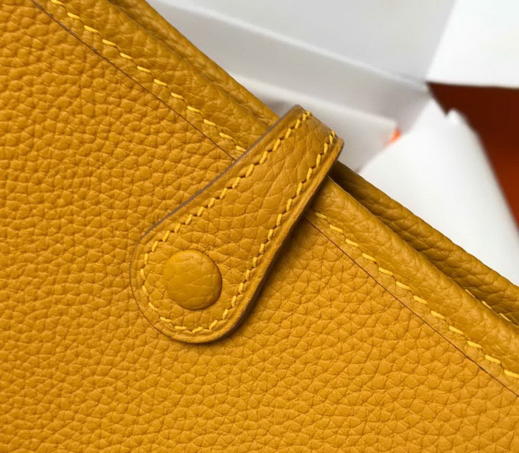 Hermes Evelyne Bag Designer Hermes Mini Crossbody Bag 20392 Gold Buckle Yellow