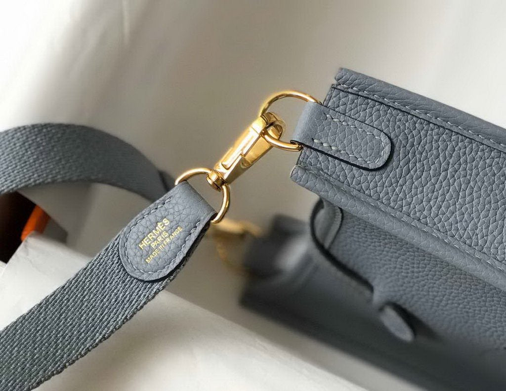 Hermes Evelyne Bag Designer Hermes Mini Crossbody Bag 20394 Gold Buckle Light Blue