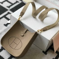 Hermes Evelyne Bag Designer Hermes Mini Crossbody Bag 20395 Gold Buckle Gray