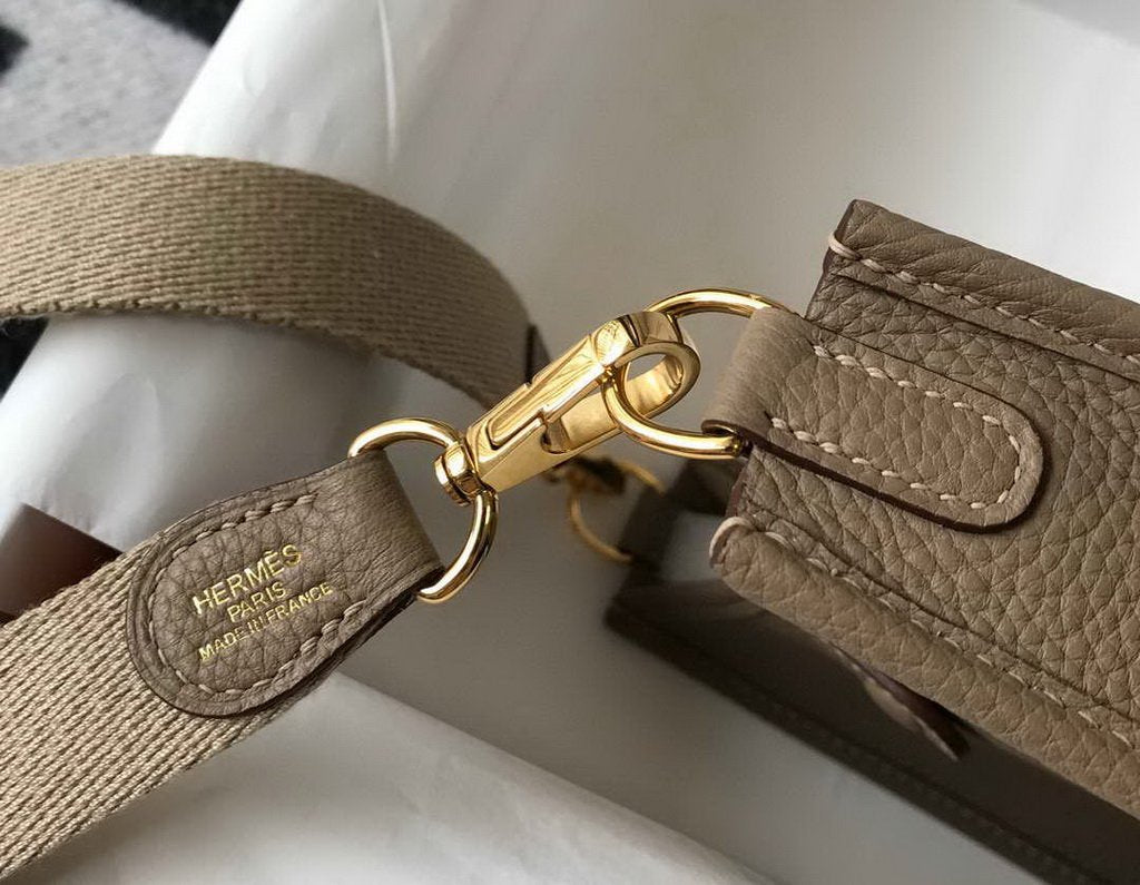 Hermes Evelyne Bag Designer Hermes Mini Crossbody Bag 20395 Gold Buckle Gray