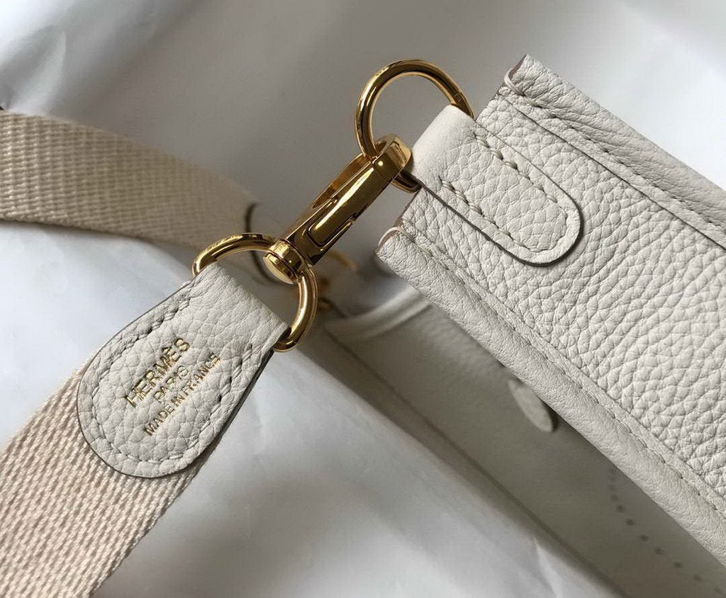 Hermes Evelyne Bag Designer Hermes Mini Crossbody Bag 20396 Gold Buckle Beige