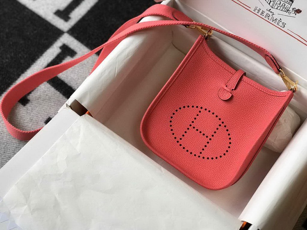 Hermes Evelyne Bag Designer Hermes Mini Crossbody Bag 20397 Gold Buckle Red