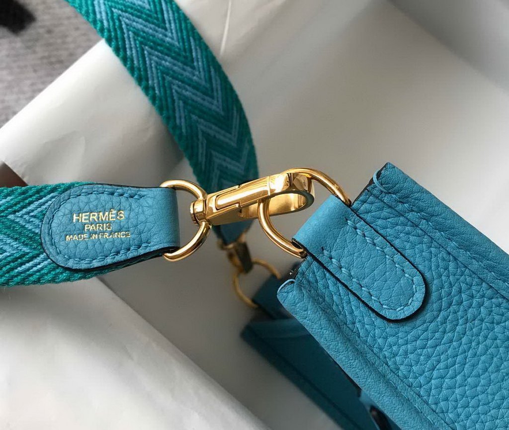 Hermes Evelyne Bag Designer Hermes Mini Crossbody Bag 20381 Gold Blue