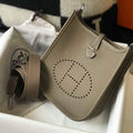 Hermes Evelyne Bag Hermes Mini Crossbody Bag 20400 Silver Buckle Dark Gray