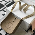 Hermes Evelyne Bag Designer Hermes Mini Crossbody Bag 20382 Gold Buckle Kakhi