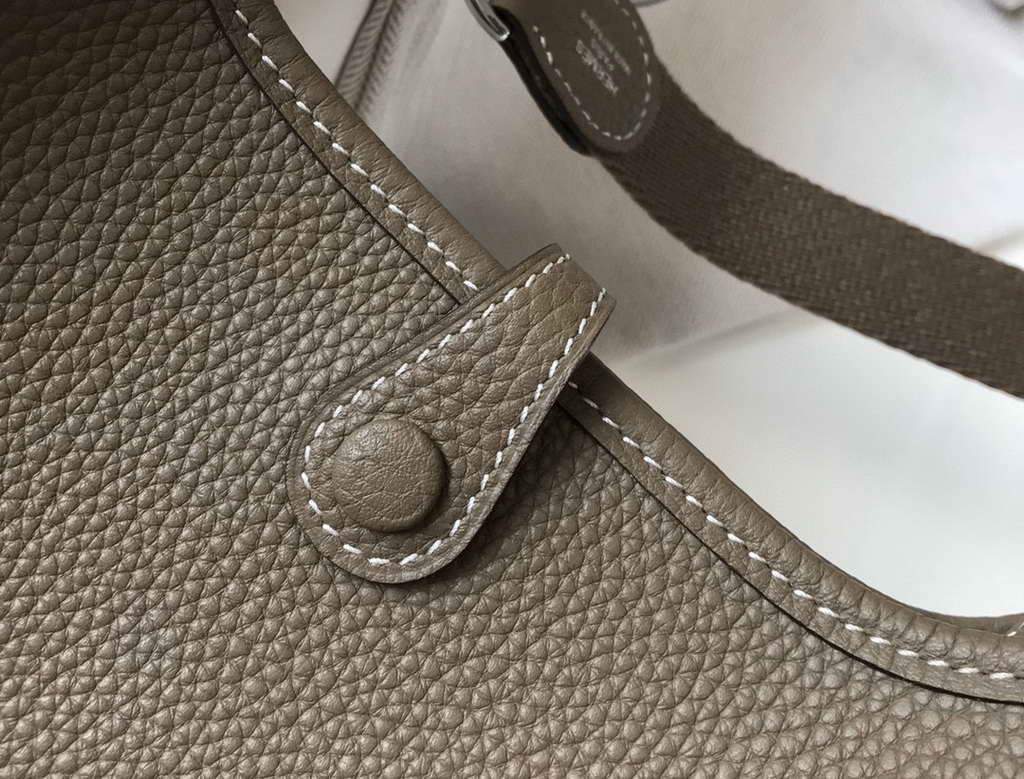 Hermes Evelyne Bag Hermes Mini Crossbody Bag 20400 Silver Buckle Dark Gray