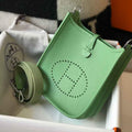 Hermes Evelyne Bag Hermes Mini Crossbody Bag 20401 Silver Buckle Green