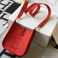 Hermes Evelyne Bag Designer Hermes Mini Crossbody Bag 20385 Gold Buckle Dark Red