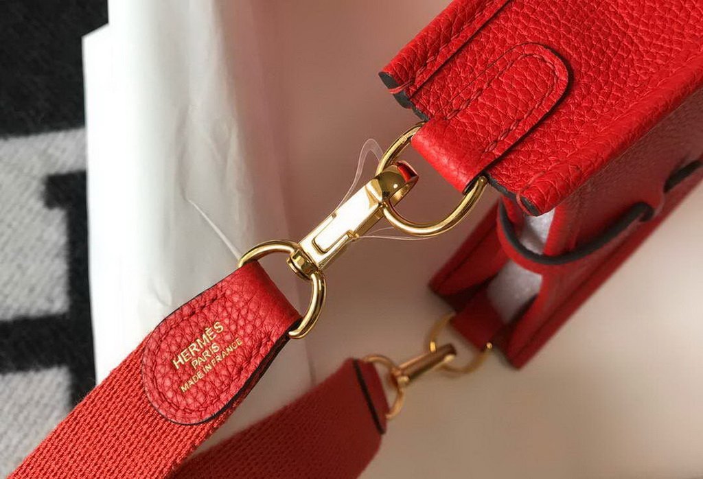 Hermes Evelyne Bag Designer Hermes Mini Crossbody Bag 20385 Gold Buckle Dark Red