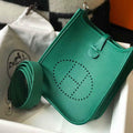 Hermes Evelyne Bag Hermes Mini Crossbody Bag 20404 Silver Buckle Dark Green