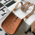 Hermes Evelyne Bag Designer Hermes Mini Crossbody Bag 20386 Gold Buckle Tan