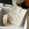 Hermes Evelyne Bag Hermes Mini Crossbody Bag 20406 Silver Buckle Beige