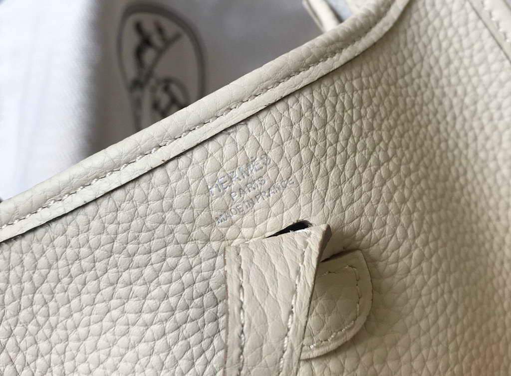 Hermes Evelyne Bag Hermes Mini Crossbody Bag 20406 Silver Buckle Beige