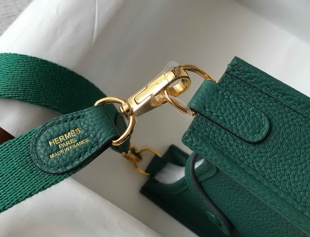 Hermes Evelyne Bag Designer Hermes Mini Crossbody Bag 20389 Gold Buckle Green