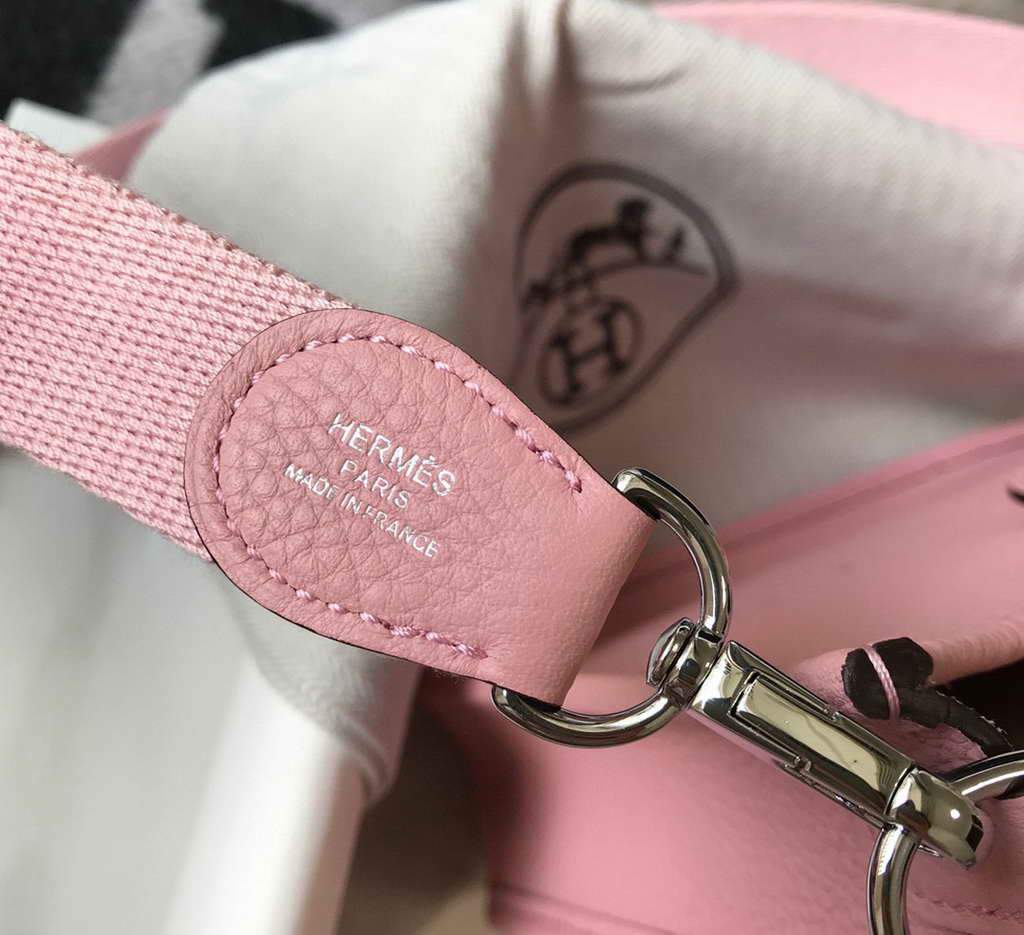 Hermes Evelyne Bag Hermes Mini Crossbody Bag 20407 Silver Buckle Pink
