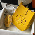 Hermes Evelyne Bag Hermes Mini Crossbody Bag 20408 Silver Buckle Yellow