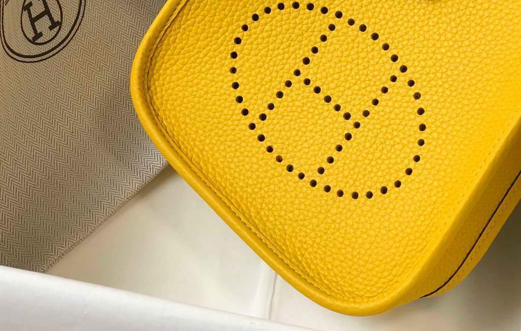 Hermes Evelyne Bag Hermes Mini Crossbody Bag 20408 Silver Buckle Yellow