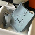 Hermes Evelyne Bag Hermes Mini Crossbody Bag 20409 Silver Buckle Light Blue