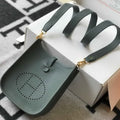 Hermes Evelyne Bag Designer Hermes Mini Crossbody Bag 20391 Gold Buckle Dark Green