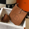 Hermes Evelyne Bag Hermes Mini Crossbody Bag 20399 Silver Buckle Tan